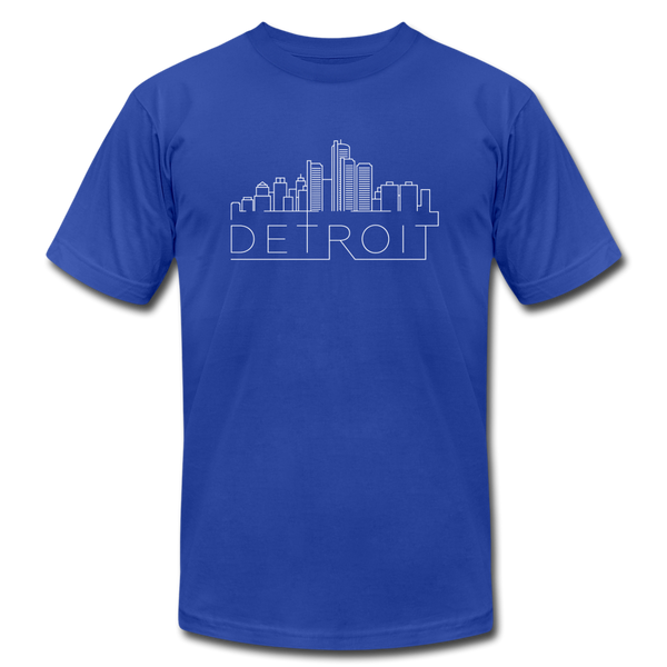 Detroit, Michigan T-Shirt - Skyline Unisex Detroit T Shirt - royal blue