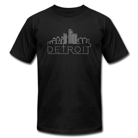Detroit, Michigan T-Shirt - Skyline Unisex Detroit T Shirt - black