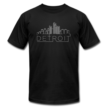 Detroit, Michigan T-Shirt - Skyline Unisex Detroit T Shirt - black
