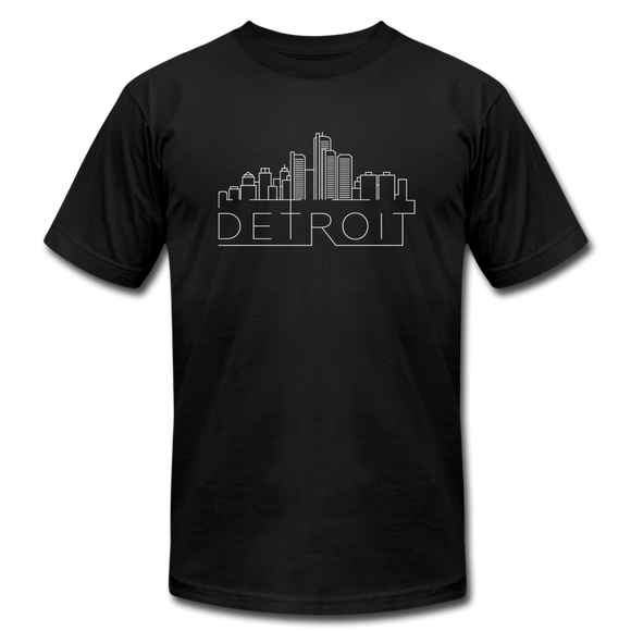 Detroit, Michigan T-Shirt - Skyline Unisex Detroit T Shirt - black