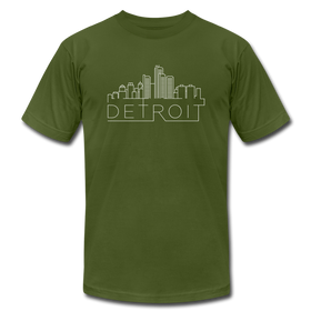 Detroit, Michigan T-Shirt - Skyline Unisex Detroit T Shirt - olive