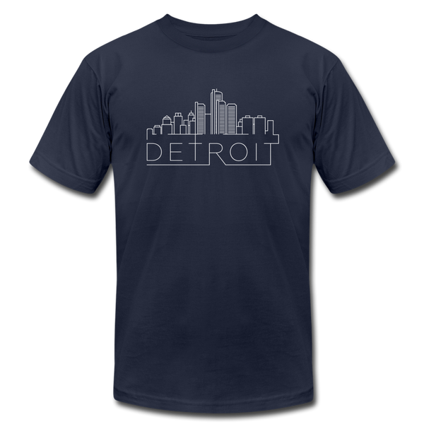 Detroit, Michigan T-Shirt - Skyline Unisex Detroit T Shirt - navy