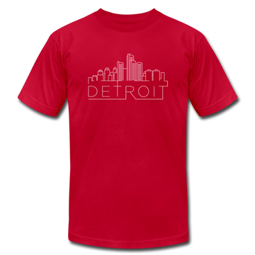 Detroit, Michigan T-Shirt - Skyline Unisex Detroit T Shirt - red