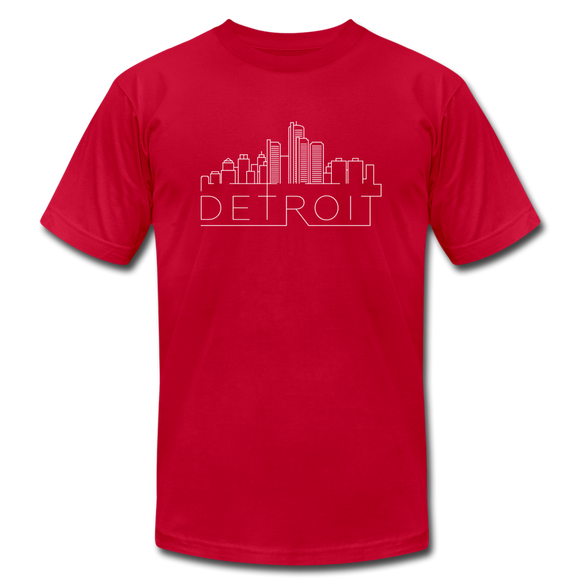 Detroit, Michigan T-Shirt - Skyline Unisex Detroit T Shirt - red