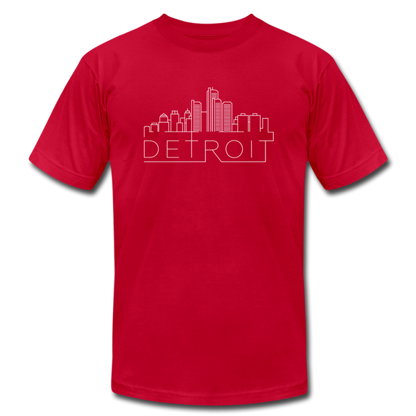 Detroit, Michigan T-Shirt - Skyline Unisex Detroit T Shirt - red