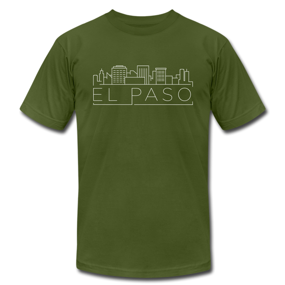 El Paso, Texas T-Shirt - Skyline Unisex El Paso T Shirt - olive
