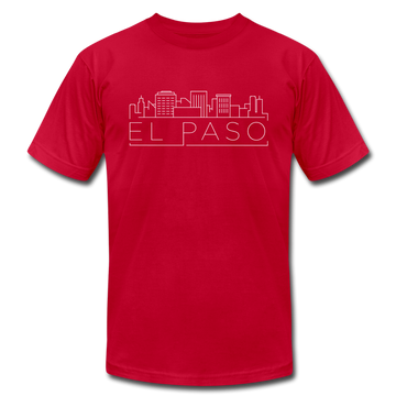 El Paso, Texas T-Shirt - Skyline Unisex El Paso T Shirt - red