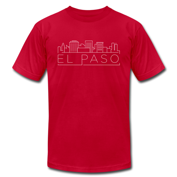 El Paso, Texas T-Shirt - Skyline Unisex El Paso T Shirt - red