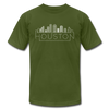 Houston, Texas T-Shirt - Skyline Unisex Houston T Shirt - olive