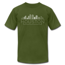 Houston, Texas T-Shirt - Skyline Unisex Houston T Shirt - olive