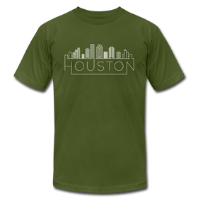 Houston, Texas T-Shirt - Skyline Unisex Houston T Shirt - olive