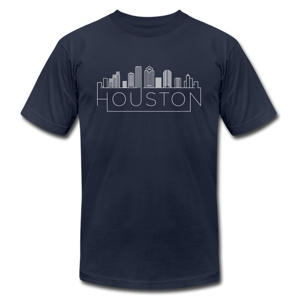 Houston, Texas T-Shirt - Skyline Unisex Houston T Shirt - navy