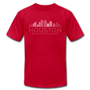 Houston, Texas T-Shirt - Skyline Unisex Houston T Shirt - red