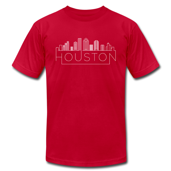 Houston, Texas T-Shirt - Skyline Unisex Houston T Shirt - red
