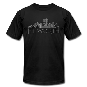 Fort Worth, Texas T-Shirt - Skyline Unisex Fort Worth T Shirt - black