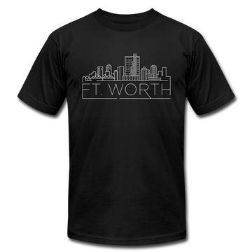 Fort Worth, Texas T-Shirt - Skyline Unisex Fort Worth T Shirt - black