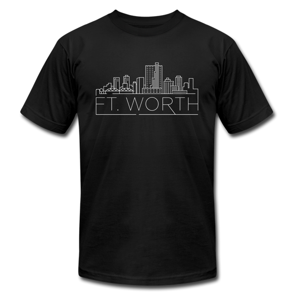 Fort Worth, Texas T-Shirt - Skyline Unisex Fort Worth T Shirt - black