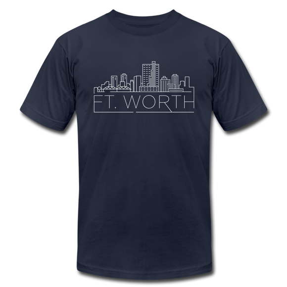 Fort Worth, Texas T-Shirt - Skyline Unisex Fort Worth T Shirt - navy