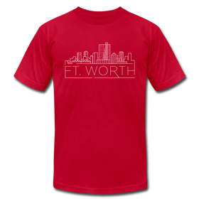 Fort Worth, Texas T-Shirt - Skyline Unisex Fort Worth T Shirt - red