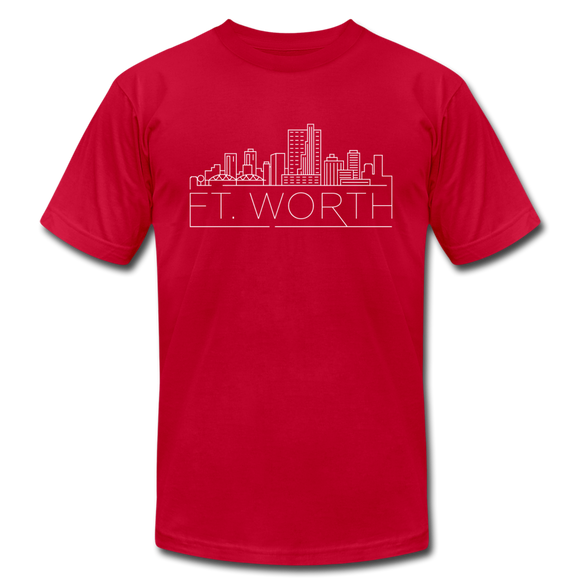 Fort Worth, Texas T-Shirt - Skyline Unisex Fort Worth T Shirt - red