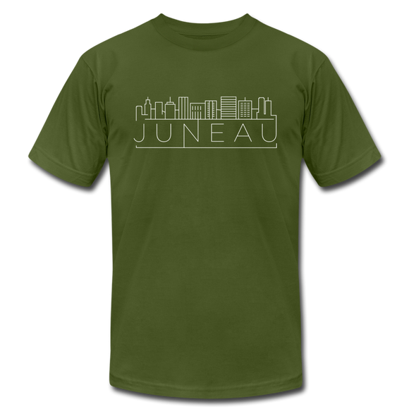 Juneau, Alaska T-Shirt - Skyline Unisex Juneau T Shirt - olive