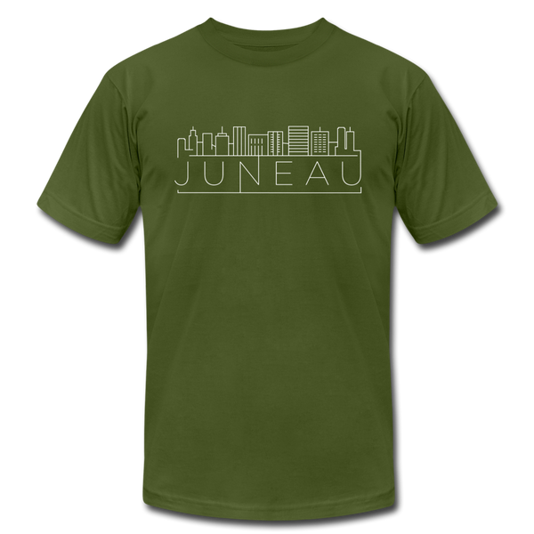 Juneau, Alaska T-Shirt - Skyline Unisex Juneau T Shirt - olive