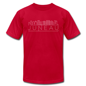 Juneau, Alaska T-Shirt - Skyline Unisex Juneau T Shirt - red
