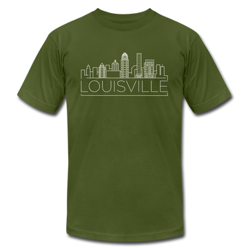 Louisville, Kentucky T-Shirt - Skyline Unisex Louisville T Shirt - olive