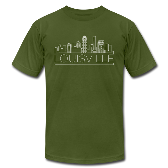Louisville, Kentucky T-Shirt - Skyline Unisex Louisville T Shirt - olive