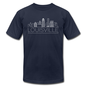 Louisville, Kentucky T-Shirt - Skyline Unisex Louisville T Shirt - navy