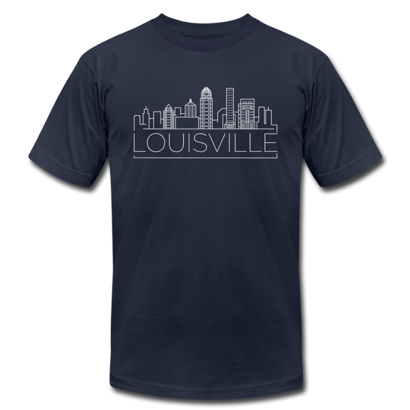 Louisville, Kentucky T-Shirt - Skyline Unisex Louisville T Shirt - navy