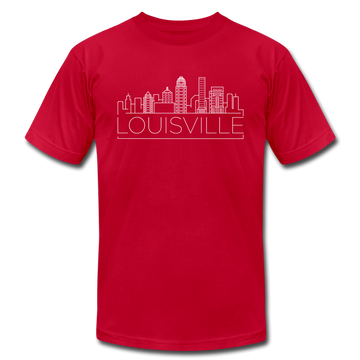 Louisville, Kentucky T-Shirt - Skyline Unisex Louisville T Shirt - red