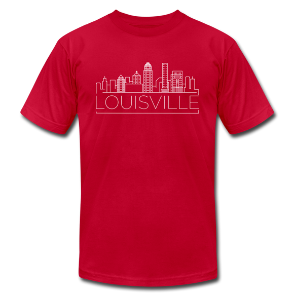 Louisville, Kentucky T-Shirt - Skyline Unisex Louisville T Shirt - red