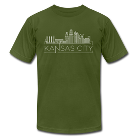 Kansas City, Missouri T-Shirt - Skyline Unisex Kansas City T Shirt - olive