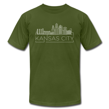 Kansas City, Missouri T-Shirt - Skyline Unisex Kansas City T Shirt - olive