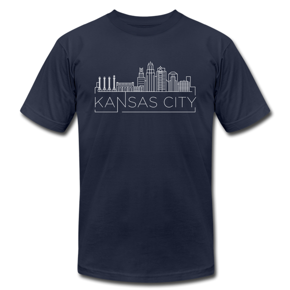 Kansas City, Missouri T-Shirt - Skyline Unisex Kansas City T Shirt - navy