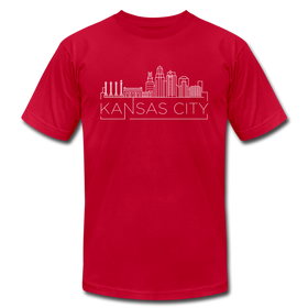 Kansas City, Missouri T-Shirt - Skyline Unisex Kansas City T Shirt - red