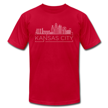 Kansas City, Missouri T-Shirt - Skyline Unisex Kansas City T Shirt - red
