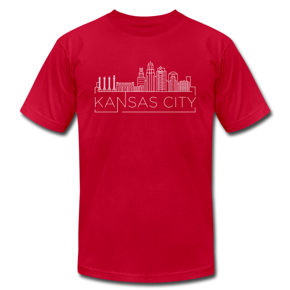 Kansas City, Missouri T-Shirt - Skyline Unisex Kansas City T Shirt - red