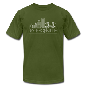 Jacksonville, Florida T-Shirt - Skyline Unisex Jacksonville T Shirt - olive