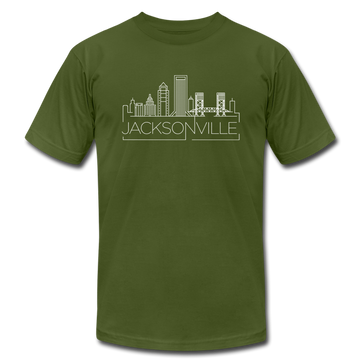 Jacksonville, Florida T-Shirt - Skyline Unisex Jacksonville T Shirt - olive