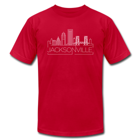 Jacksonville, Florida T-Shirt - Skyline Unisex Jacksonville T Shirt - red