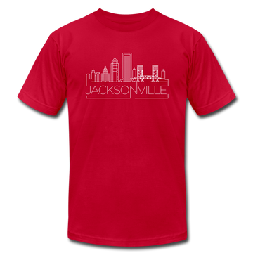 Jacksonville, Florida T-Shirt - Skyline Unisex Jacksonville T Shirt - red