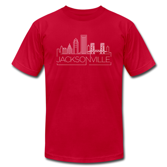 Jacksonville, Florida T-Shirt - Skyline Unisex Jacksonville T Shirt - red