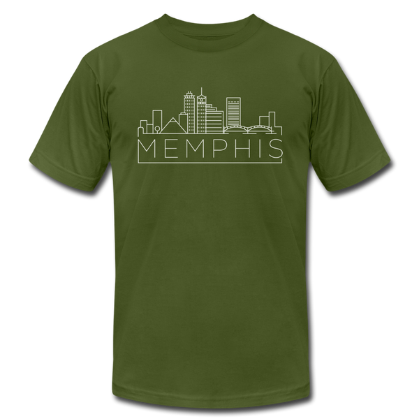 Memphis, Tennessee T-Shirt - Skyline Unisex Memphis T Shirt - olive