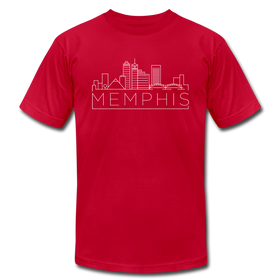 Memphis, Tennessee T-Shirt - Skyline Unisex Memphis T Shirt - red