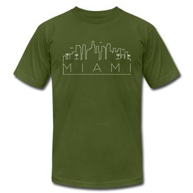 Miami, Florida T-Shirt - Skyline Unisex Miami T Shirt - olive