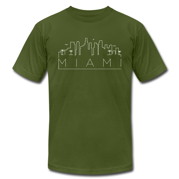 Miami, Florida T-Shirt - Skyline Unisex Miami T Shirt - olive
