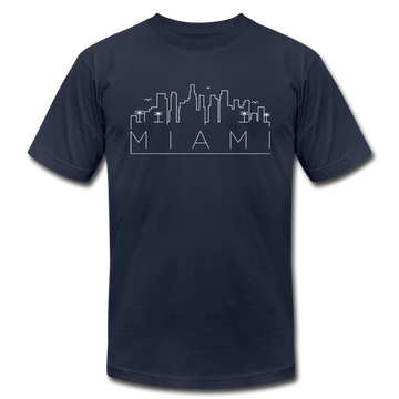 Miami, Florida T-Shirt - Skyline Unisex Miami T Shirt - navy