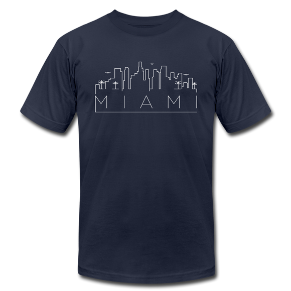 Miami, Florida T-Shirt - Skyline Unisex Miami T Shirt - navy